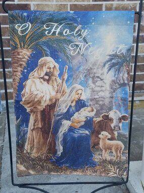 "O Holy Night" Nativity Scene Yard Garden Flag